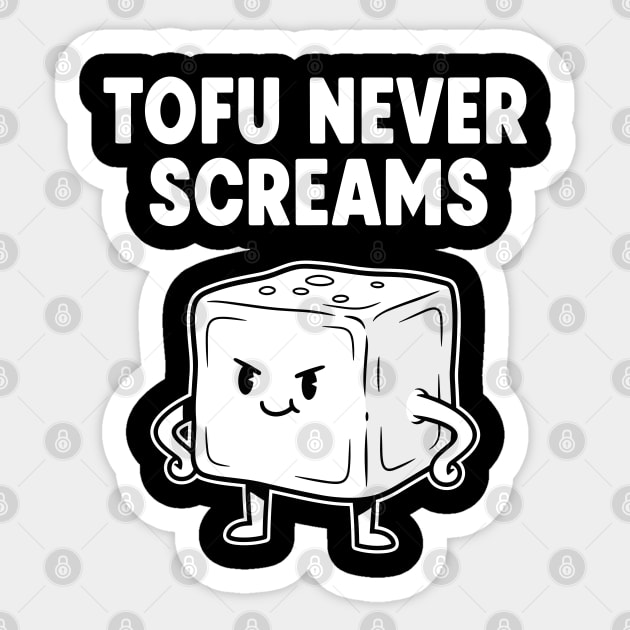 Tofu Never Screams Sticker by enrynz